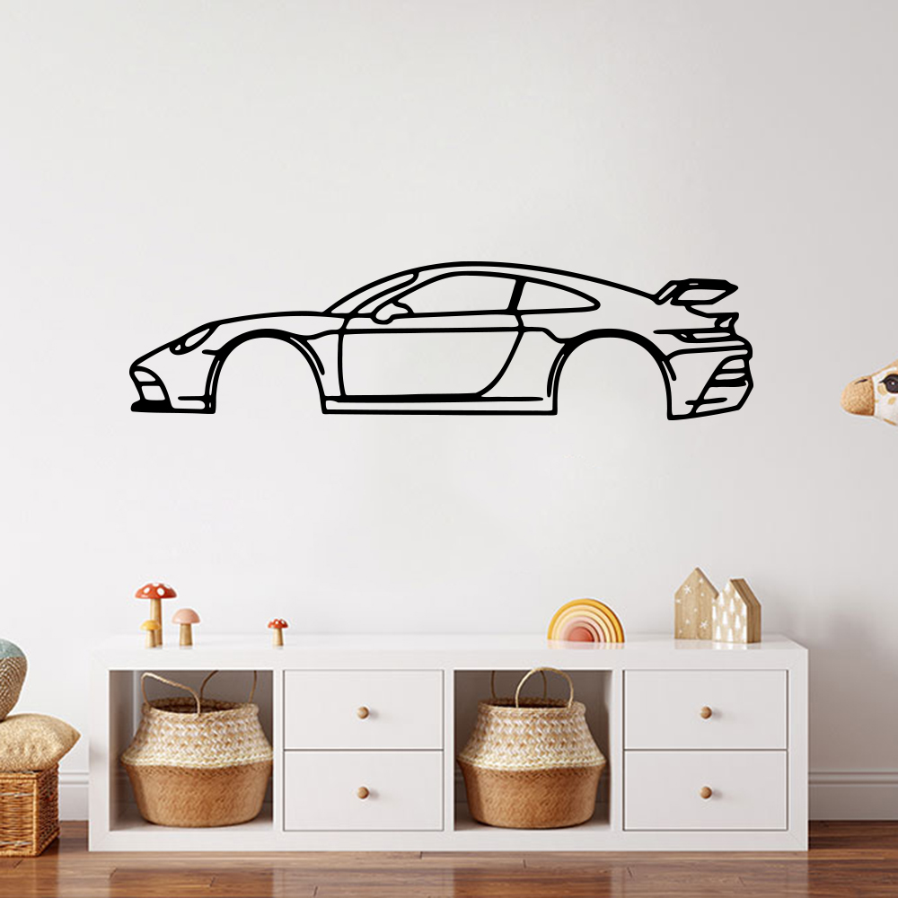 Outdoor Sport Floor Tiles - Sport Car Automotive Silhouette Wall Sticker