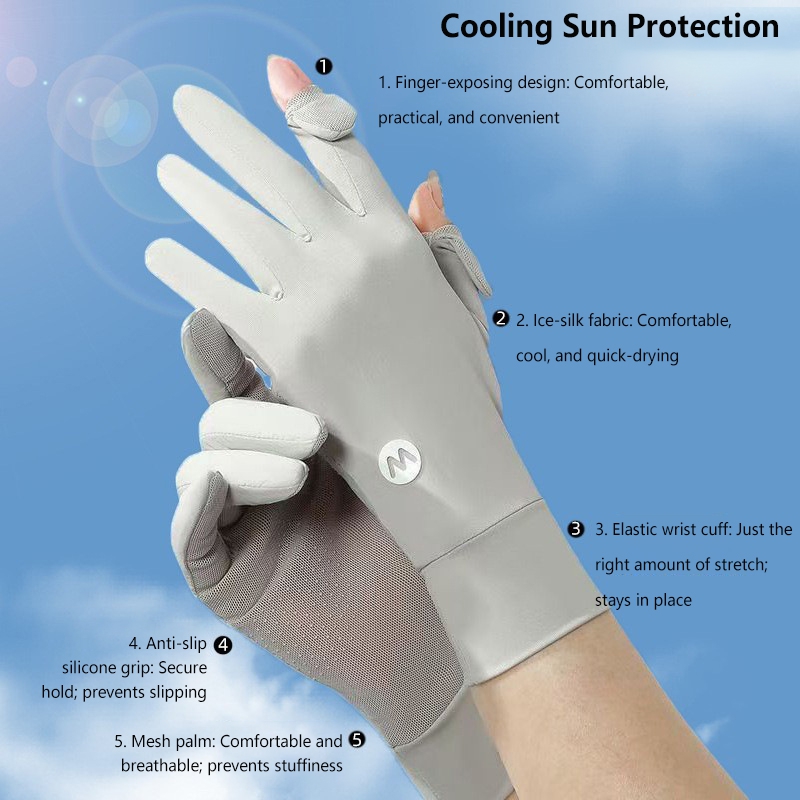 Sunscreen Ice Silk Breathable  - Outdoor Sport Gloves ulasan dan harga